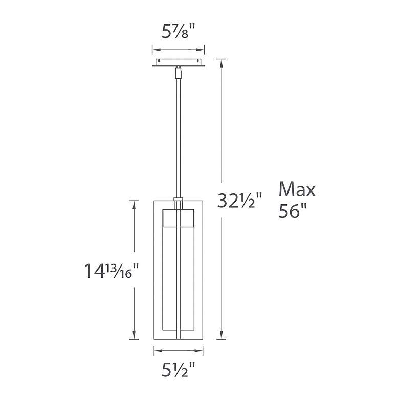 Image 3 WAC Chamber 16" High Black LED Outdoor Hanging Light more views