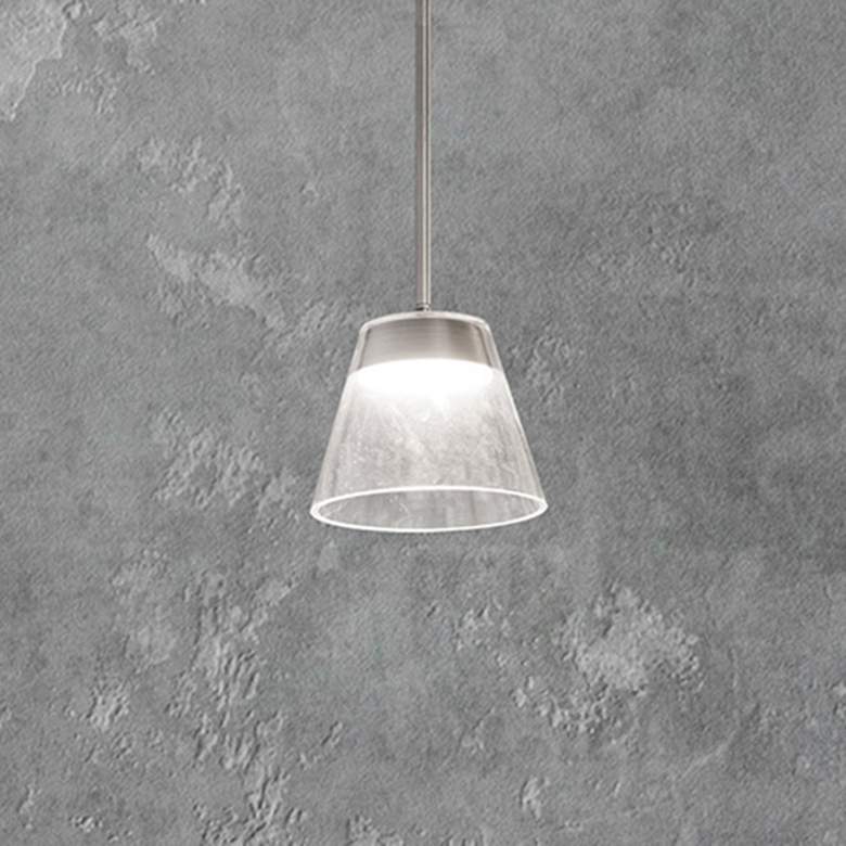 Image 1 WAC Chandra 7 1/2" Wide Brushed Nickel LED Mini Pendant