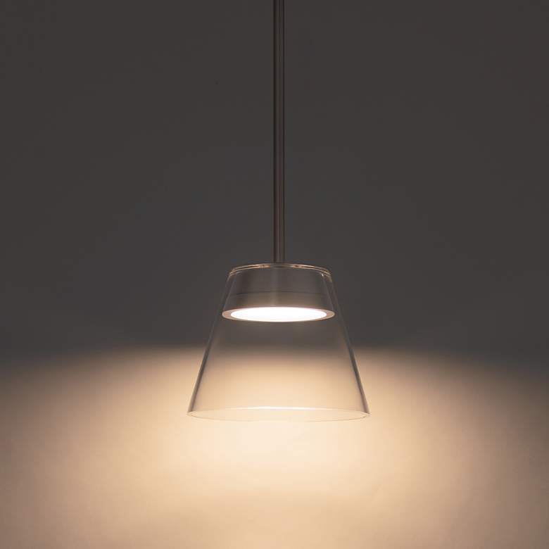Image 4 WAC Chandra 7 1/2" Wide Brushed Nickel LED Mini Pendant more views