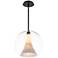 WAC Chantilly 14" Wide Black LED Pendant with Clear Glass
