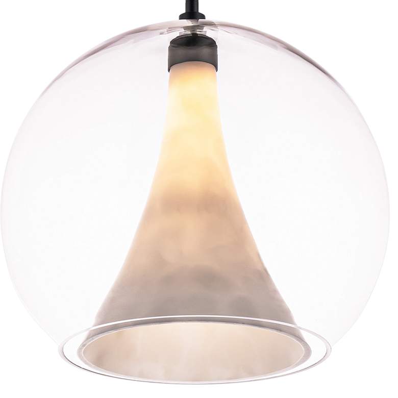 Image 3 WAC Chantilly 14" Wide Black LED Pendant with Clear Glass more views