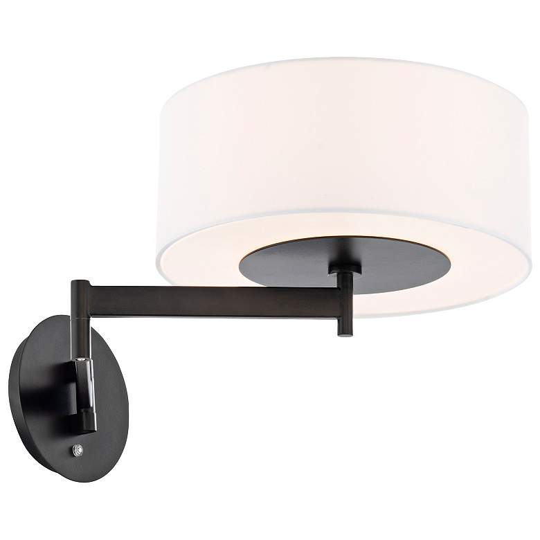 Image 1 WAC Chelsea Black LED Swing Arm Wall Lamp