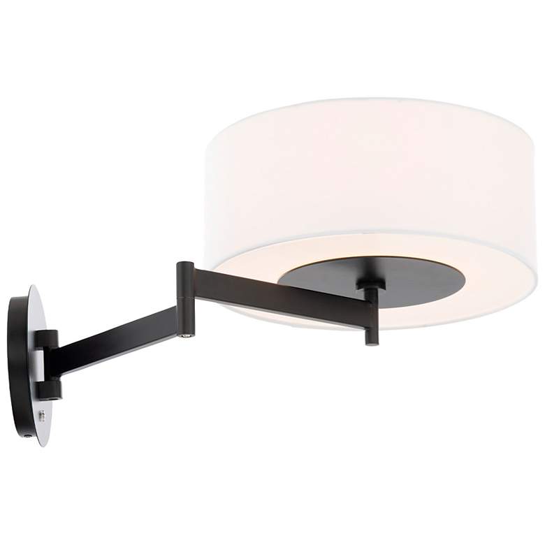 Image 3 WAC Chelsea Black LED Swing Arm Wall Lamp more views
