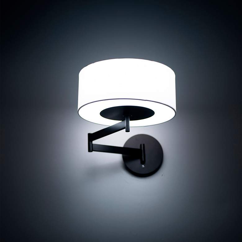 Image 4 WAC Chelsea Black LED Swing Arm Wall Lamp more views