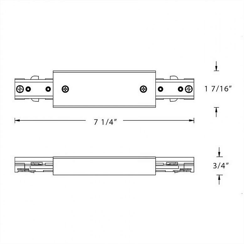 Image 2 WAC Colt Brushed Nickel Straight Line Power Connector more views