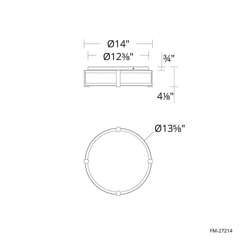 Image 4 WAC Constantine 14" Wide Black LED Drum Ceiling Light more views