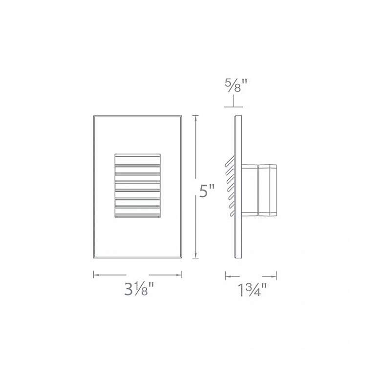 Image 2 WAC Dara 3 1/4 inch Wide Black Metal Rectangular LED Step Light more views