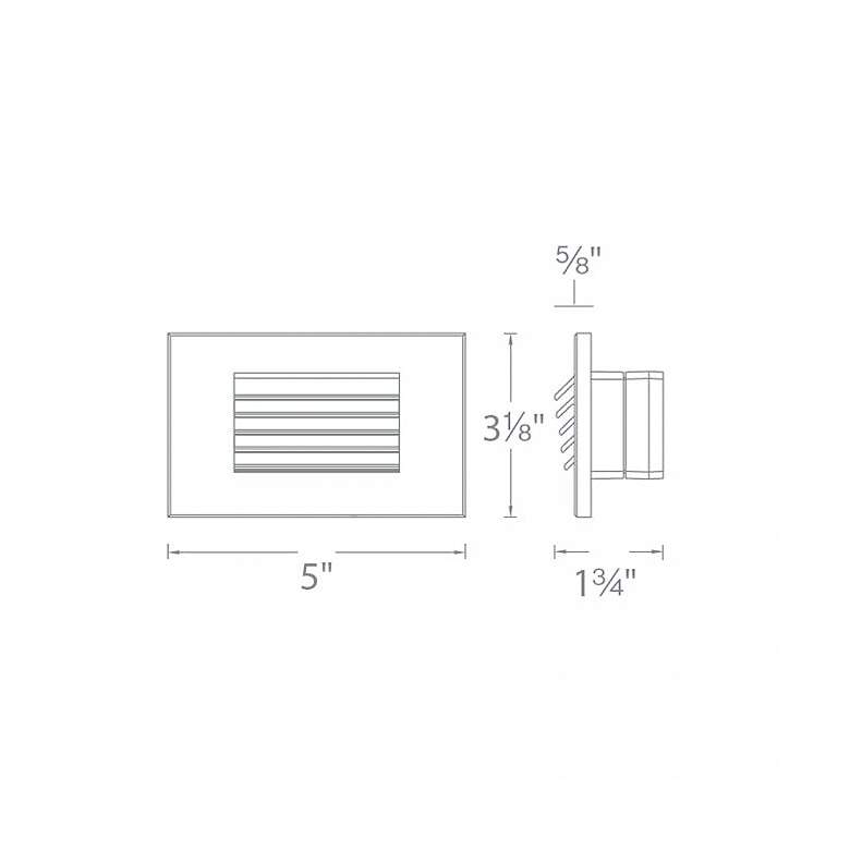 Image 2 WAC Dara 5" Wide White Metal Rectangular LED Step Light more views