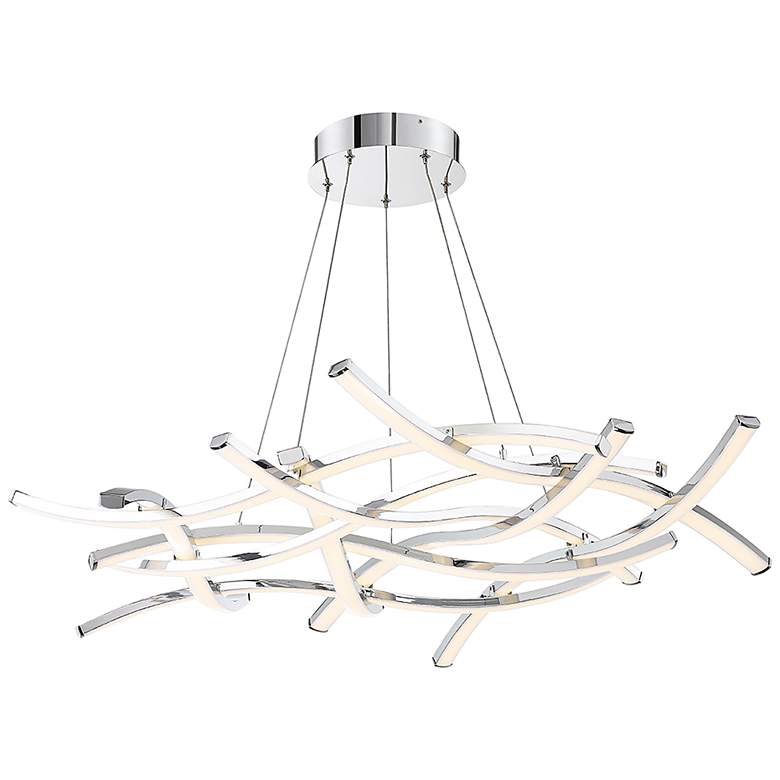 Image 2 WAC Divergence 43 3/4 inch Wide 9-Light Chrome Modern Chandelier