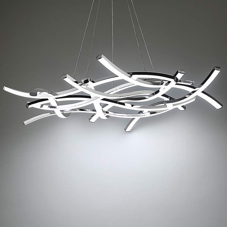 Image 1 WAC Divergence 43 3/4" Wide 9-Light Chrome Modern Chandelier