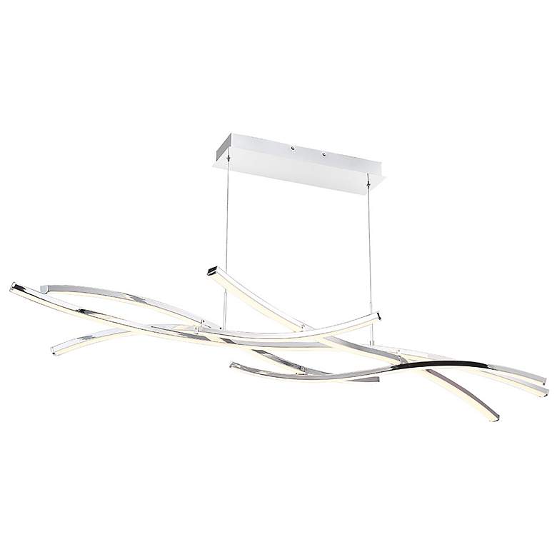Image 1 WAC Divergence 64" Wide Chrome 9-Light LED Island Chandelier
