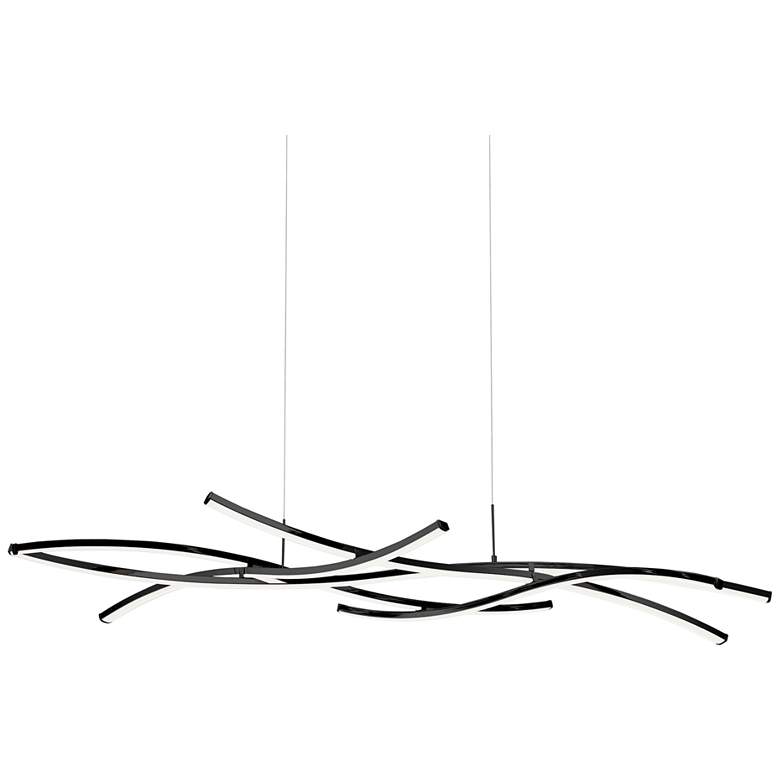 Image 3 WAC Divergence 64" Wide LED Modern Linear Chandelier in Black more views