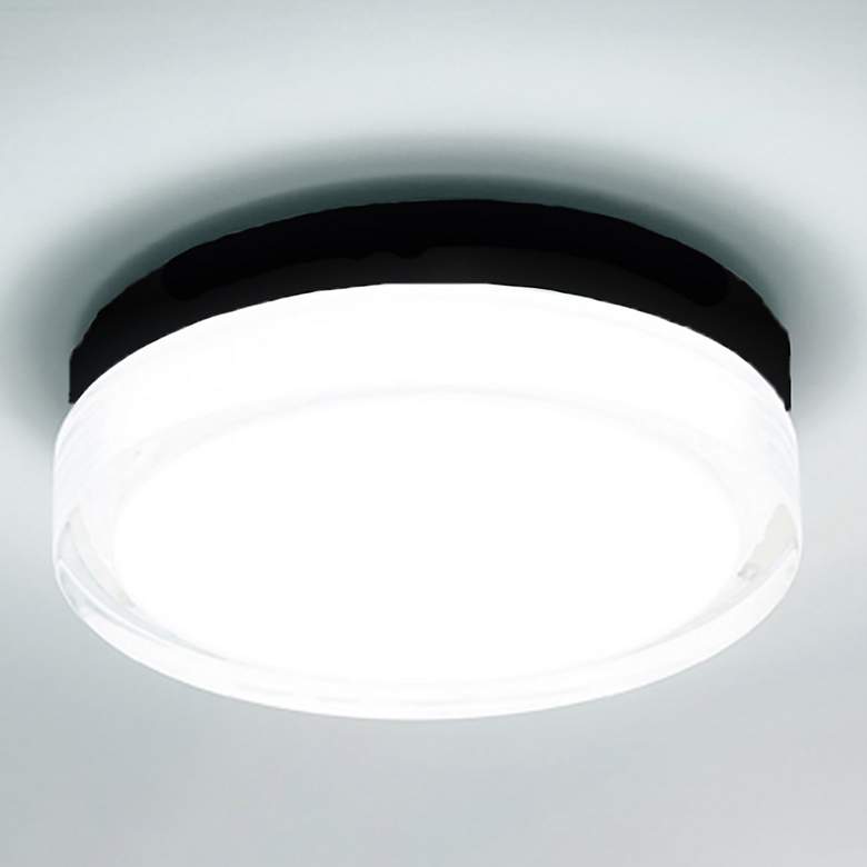 Image 1 WAC Dot 9" Wide Black 3000K LED Outdoor Ceiling Light