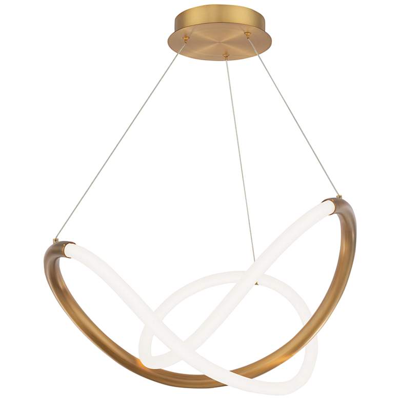 Image 2 WAC dweLED Solo 22 1/2" Wide Aged Brass LED Pendant Light