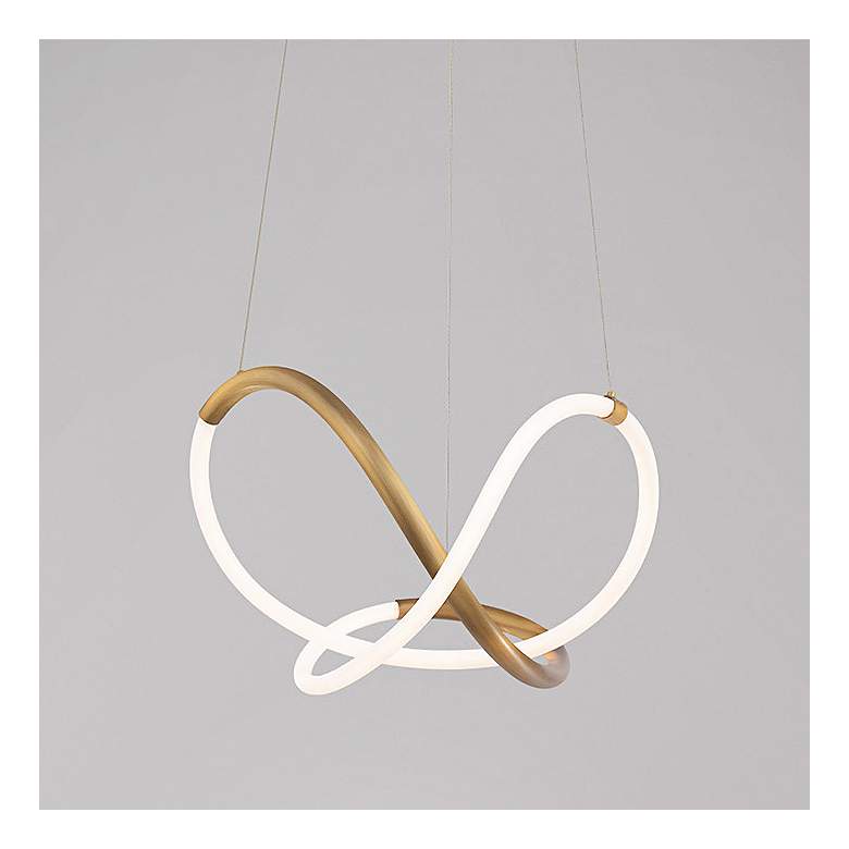 Image 1 WAC dweLED Solo 22 1/2" Wide Aged Brass LED Pendant Light