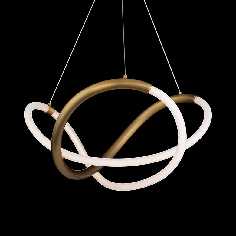 Image 6 WAC dweLED Solo 22 1/2" Wide Aged Brass LED Pendant Light more views