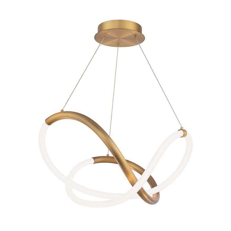 Image 7 WAC dweLED Solo 22 1/2" Wide Aged Brass LED Pendant Light more views