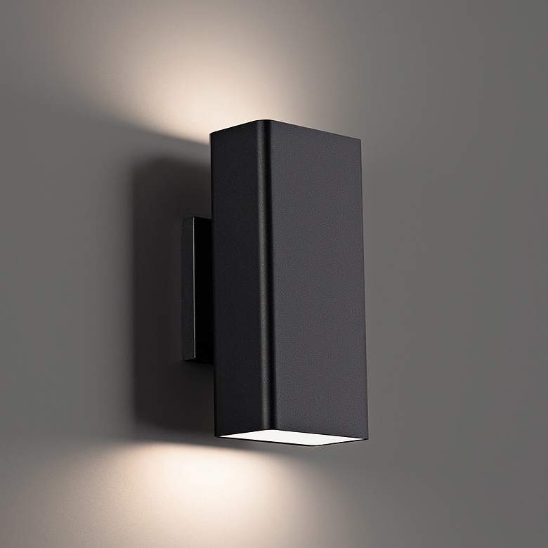 Image 1 WAC Edgey 10" High Black LED Outdoor Wall Light