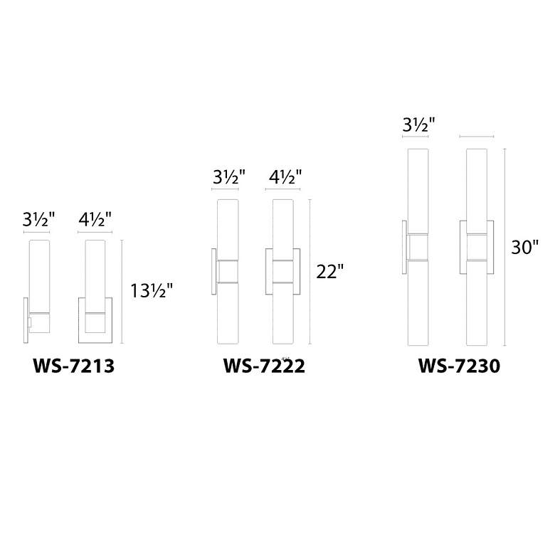 Image 2 WAC Elemental 13 inch High Chrome Vertical LED Bath Sconce more views