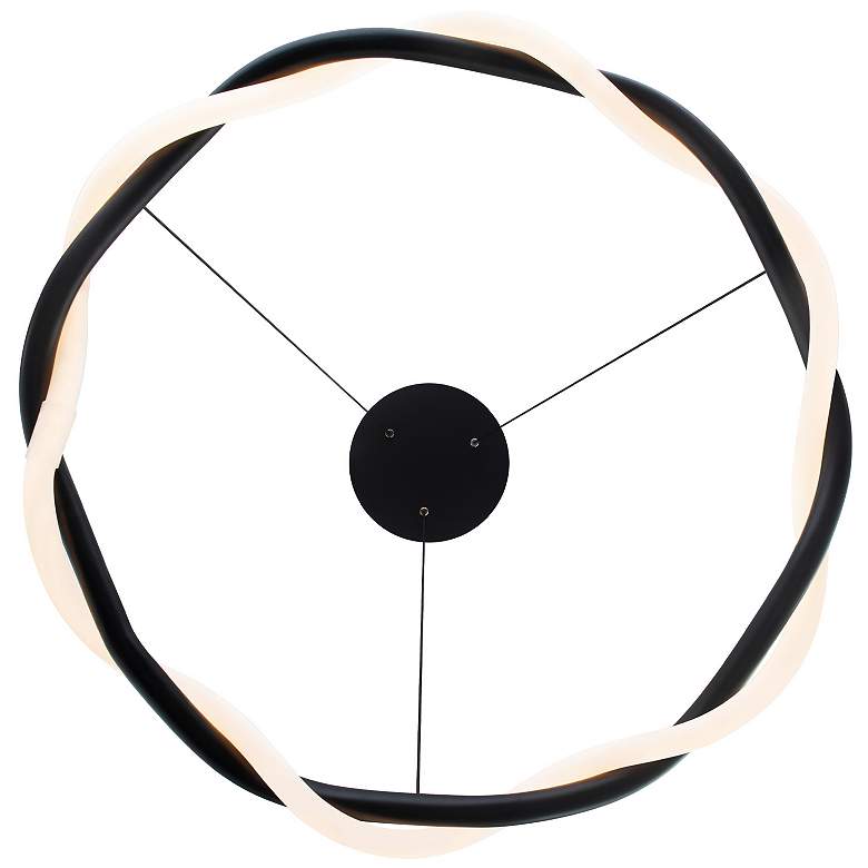 Image 2 WAC Escapade 28" Wide Modern Black LED Pendant Ring Light