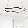 1_WAC Escapade 28" Wide Modern Black LED Pendant Ring Light