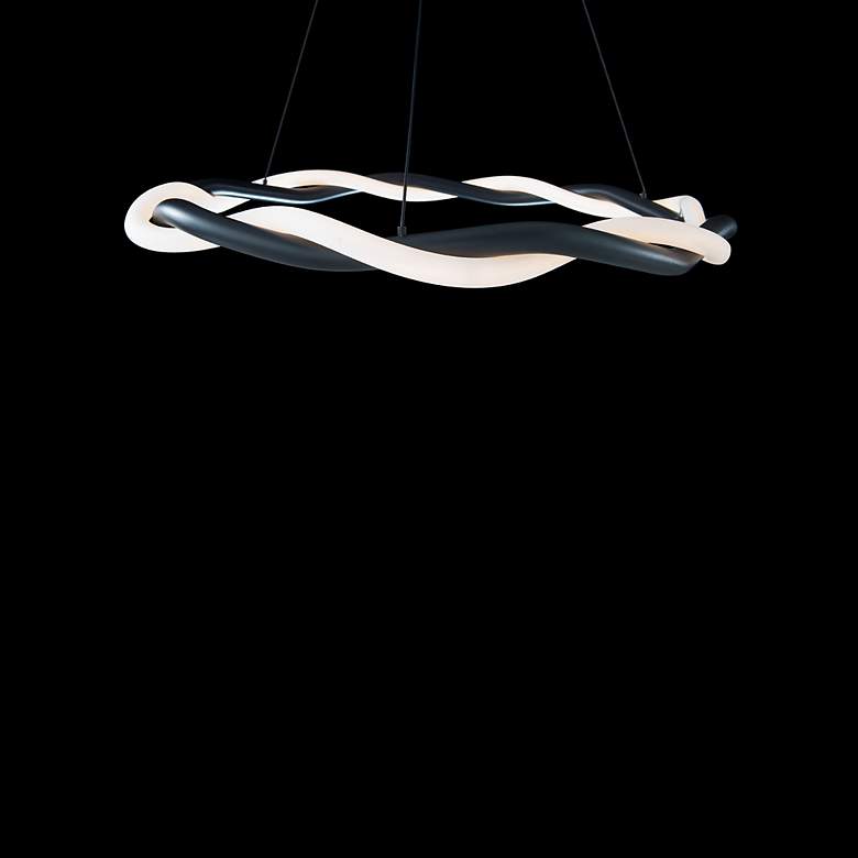 Image 3 WAC Escapade 28" Wide Modern Black LED Pendant Ring Light more views