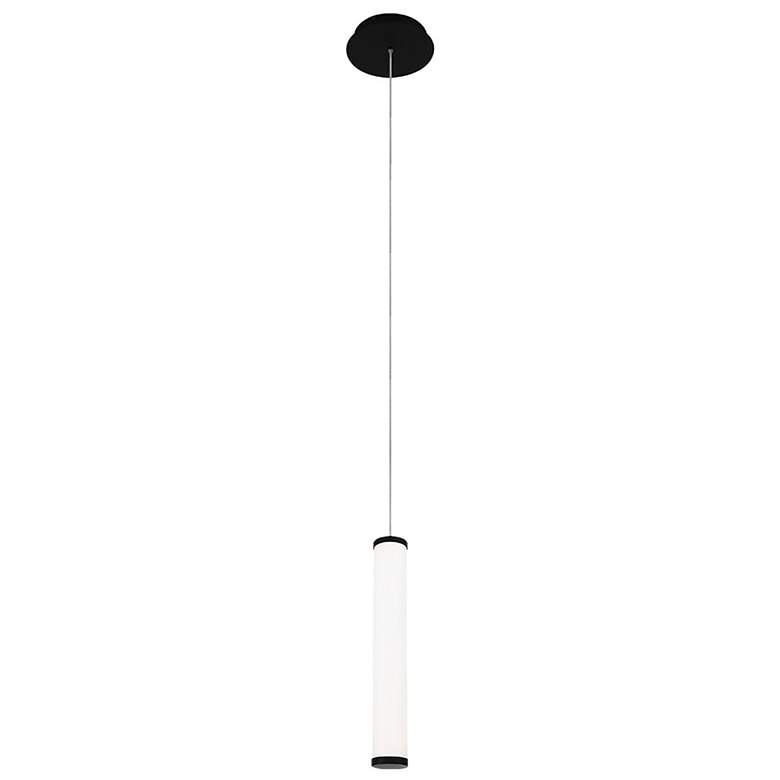 Image 1 WAC Flare 2 1/2" Wide Black LED Cylinder Mini Pendant