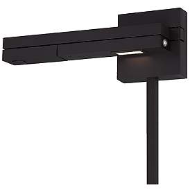 Image1 of WAC Flip 22" Wide Black Left Facing Plug-In Swing Arm Wall Light