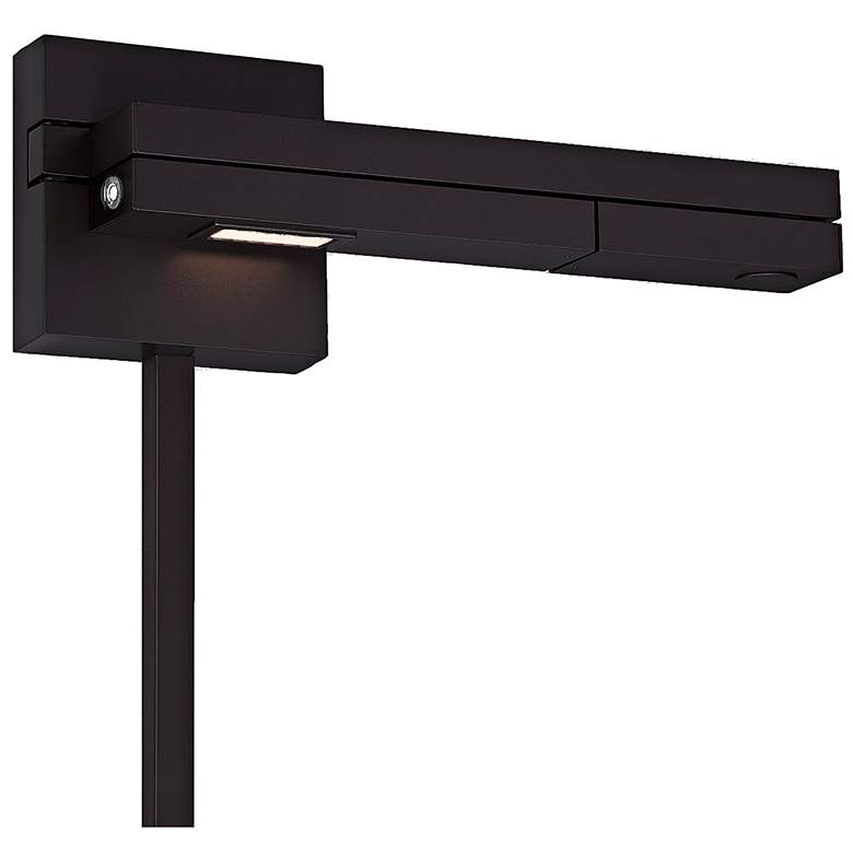 Image 1 WAC Flip 22" Wide Black Left Facing Plug-In Swing Arm Wall Light
