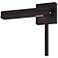 WAC Flip 22" Wide Black Left Facing Plug-In Swing Arm Wall Light