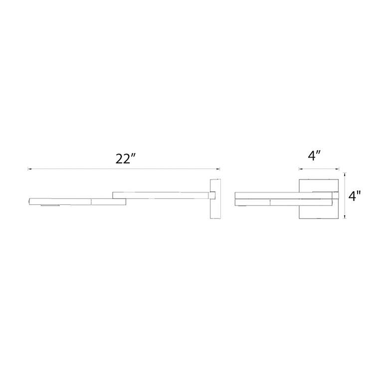 Image 3 WAC Flip 22" Wide Black Left Facing Plug-In Swing Arm Wall Light more views