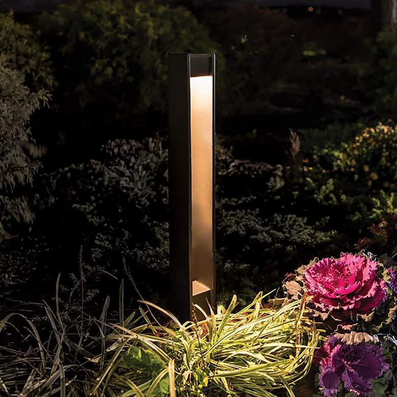Image 3 WAC Gate 27" High Bronze 3000K LED Bollard Landscape Light more views