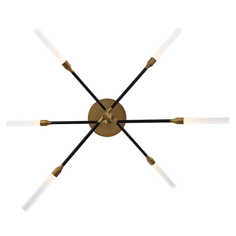 Image 3 WAC Houdini 36" Wide Black and Aged Brass LED Chandelier more views