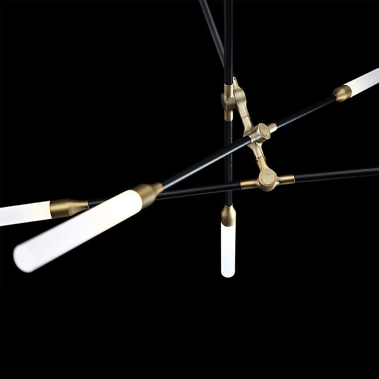 Image 5 WAC Houdini 36" Wide Black and Aged Brass LED Chandelier more views