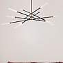 1_WAC Houdini 55 1/4"W Black Aged Brass 12-Light LED Pendant