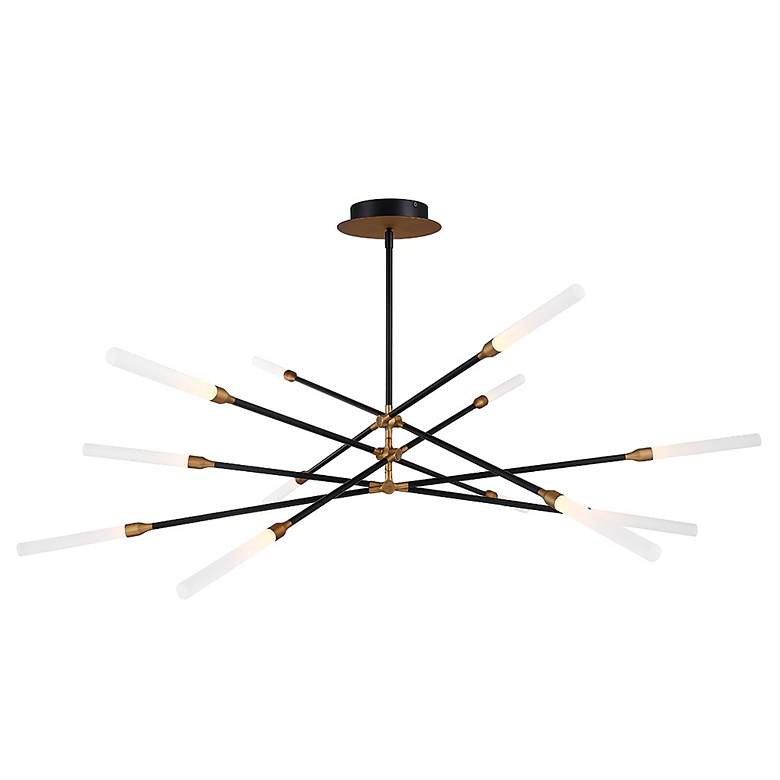 Image 3 WAC Houdini 55 1/4"W Black Aged Brass 12-Light LED Pendant more views