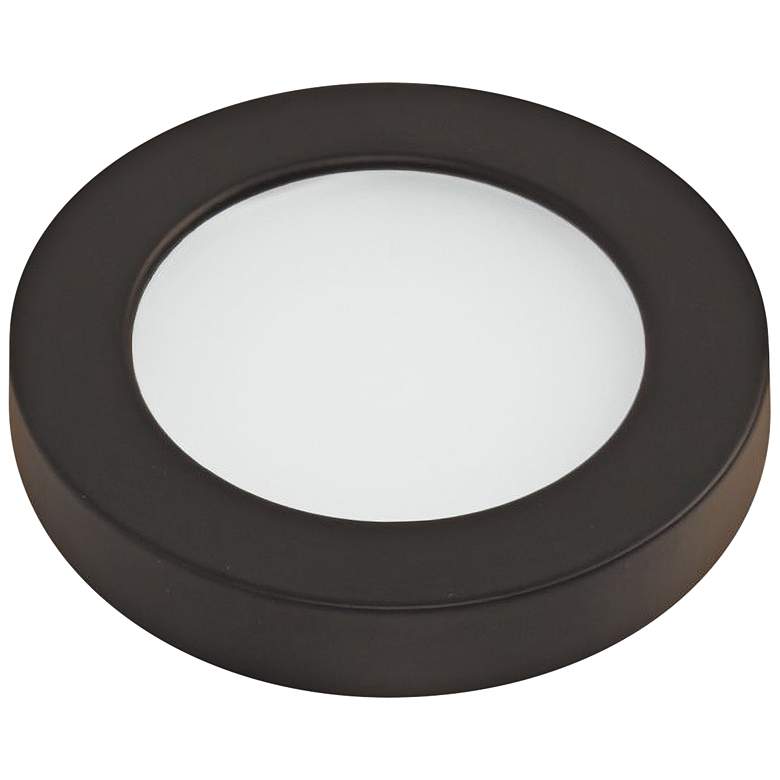 Image 1 WAC HR90 3" Wide Dark Bronze Edge-lit LED Button Light
