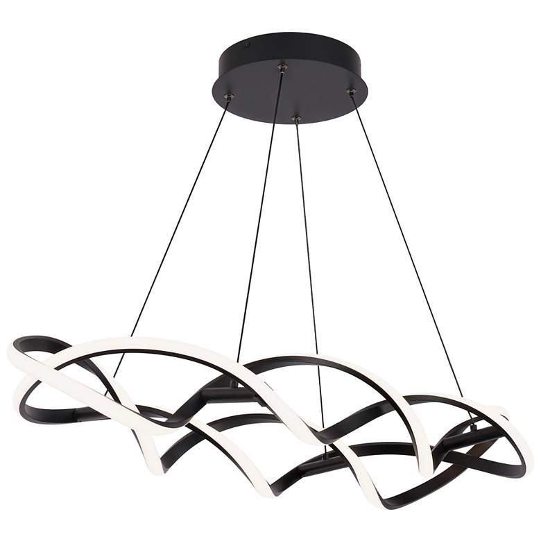Image 2 WAC Interlace 39" Wide Black Finish Modern Linear Pendant