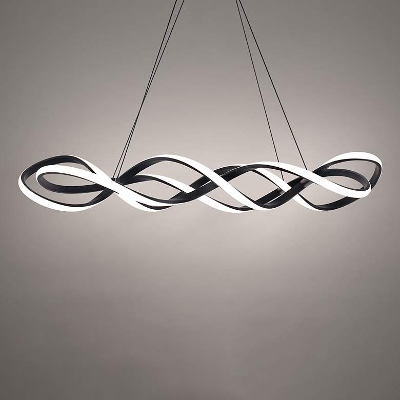 Image 1 WAC Interlace 39" Wide Black Finish Modern Linear Pendant