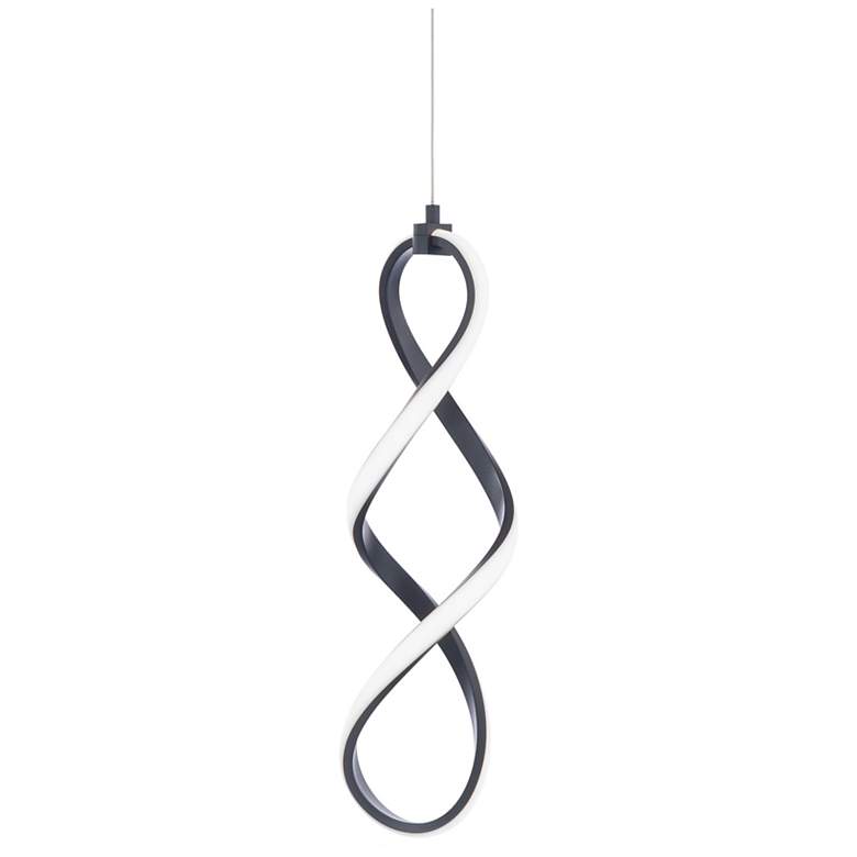 Image 1 WAC Interlace 6" Wide Black LED Mini Pendant