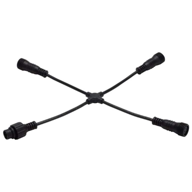Image 1 WAC InvisiLED 6.12" Wide Black Outdoor 4-way "X" Connector
