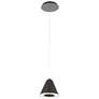 2_WAC Kone 6 1/2" Wide Black LED Conical Mini Pendant