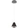 WAC Kone 6 1/2" Wide Black LED Conical Mini Pendant