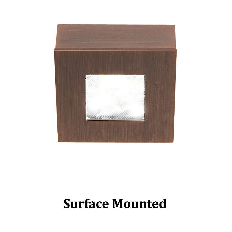 Image 1 WAC LEDme 2.25" Wide Square Bronze 2700K LED Button Light