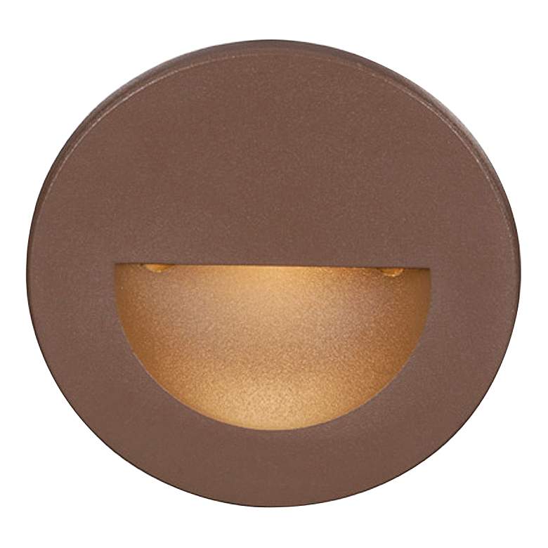 Image 1 WAC LEDme 3 1/2 inch Wide Bronze Circular LED Step Light