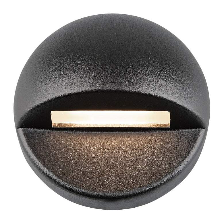Image 1 WAC LEDme 3 inch Wide Black Round 2700K LED Deck and Patio Light