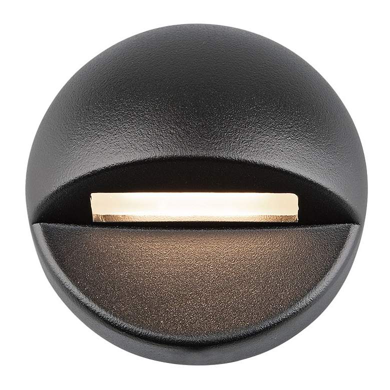 Image 1 WAC LEDme 3 inch Wide Black Round 3000K LED Deck and Patio Light