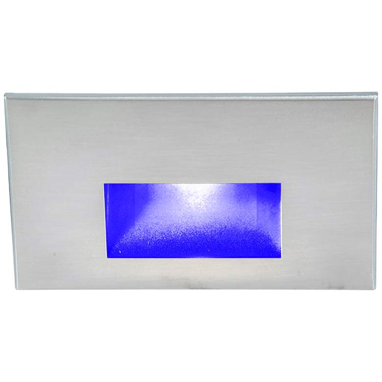 Image 1 WAC LEDme 5 inch Wide Stainless Steel Horizontal Blue LED Step Light