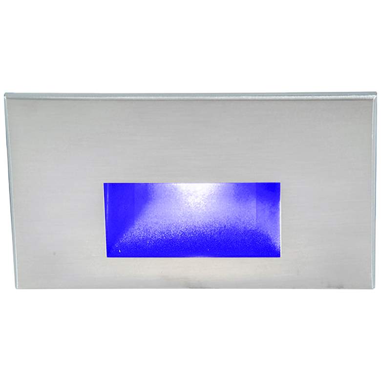 Image 1 WAC LEDme 5" Wide Stainless Steel Horizontal Blue LED Step Light