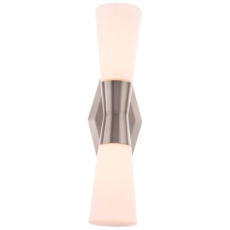 Image 3 WAC Locke 18 1/4"H Brushed Nickel 2-Light LED Wall Sconce more views